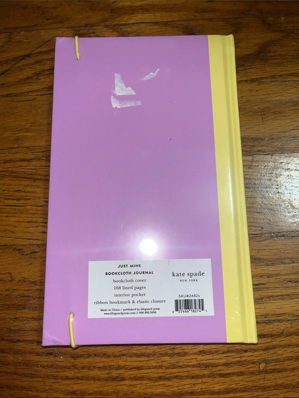 NWT Kate Spade Just Mine Bookcloth Monogrammed Journal with Ribbon Bookmark